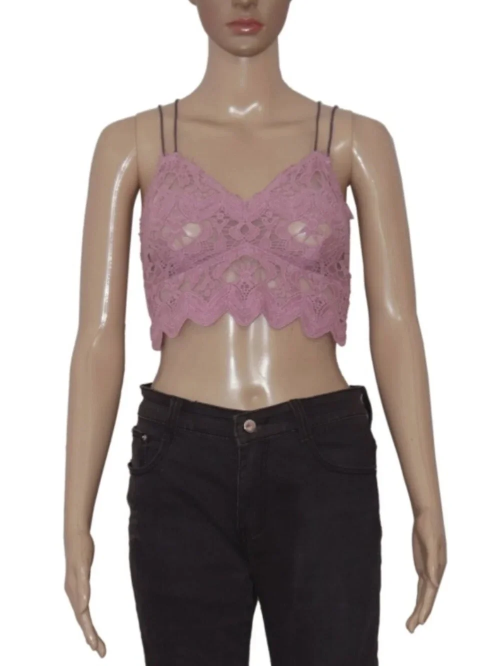 Free People FP One Ilektra Bralette Embroidered Lace Criss Cross Bra Top S
